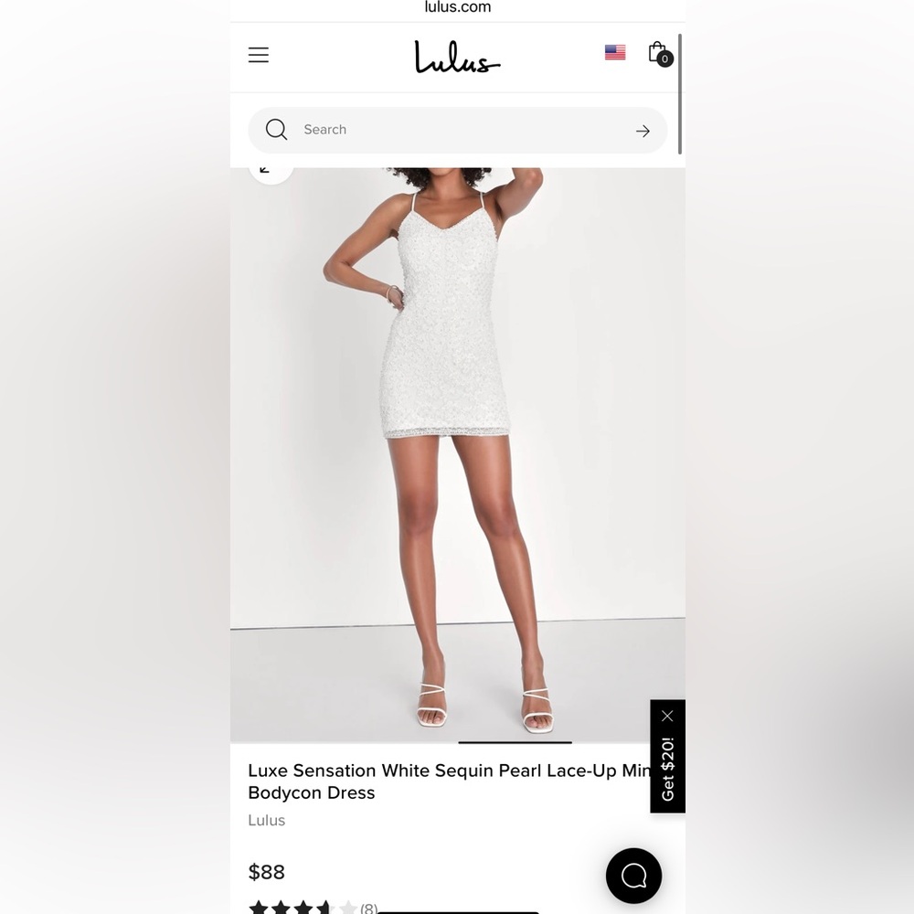 Lulus beaded white dress